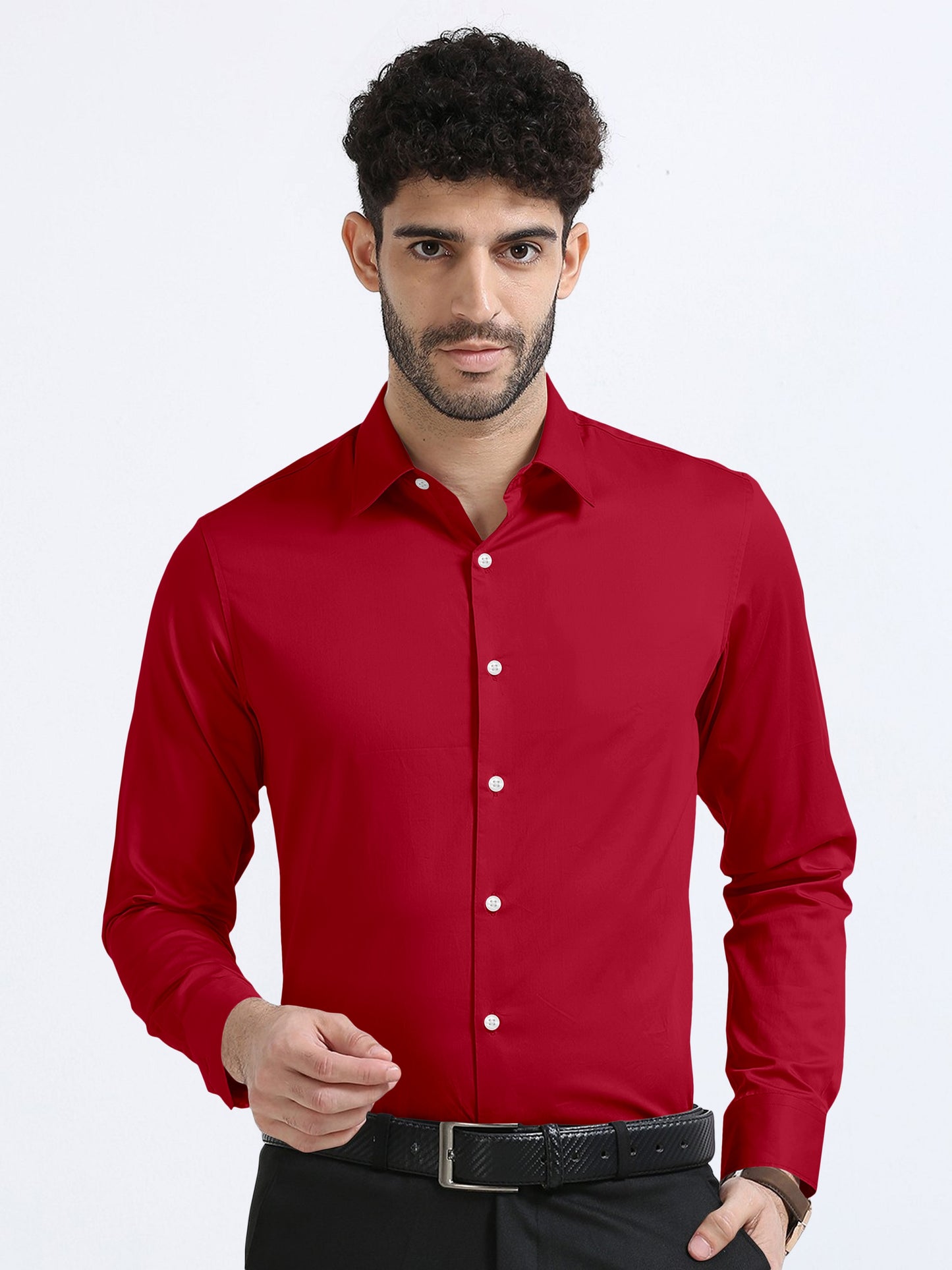 Red Giza Cotton Shirt
