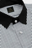 Charcoal Black and White Candy Stripes Designer Cotton Shirt
