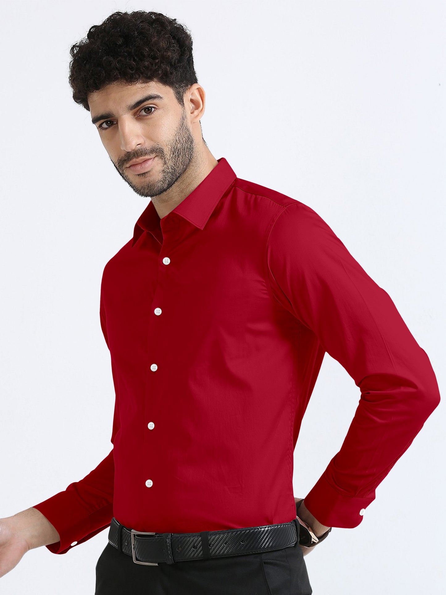 Red Giza Cotton Shirt