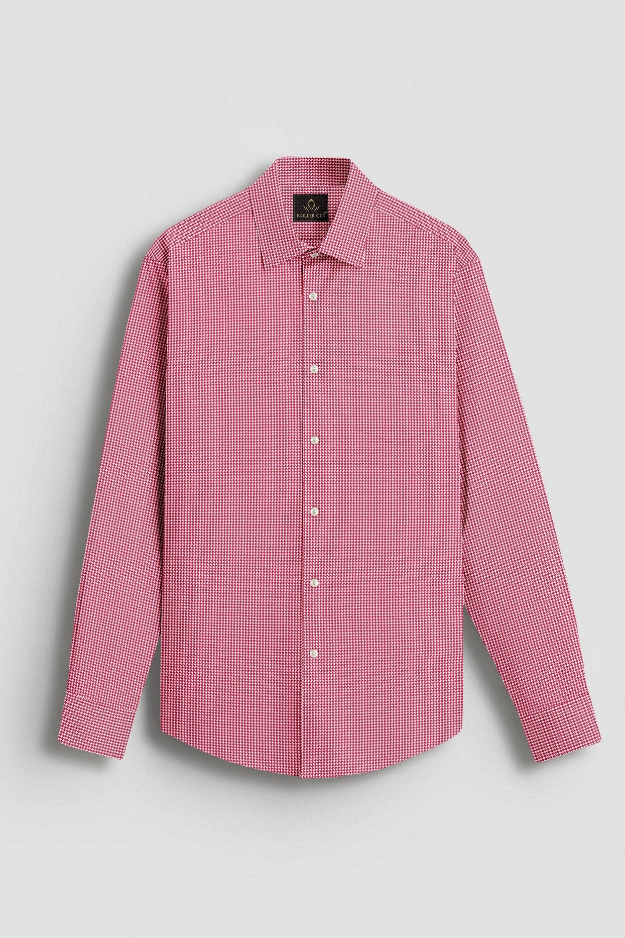 Poinsettia Red and White Ninja Shuriken Printed Cotton Shirt