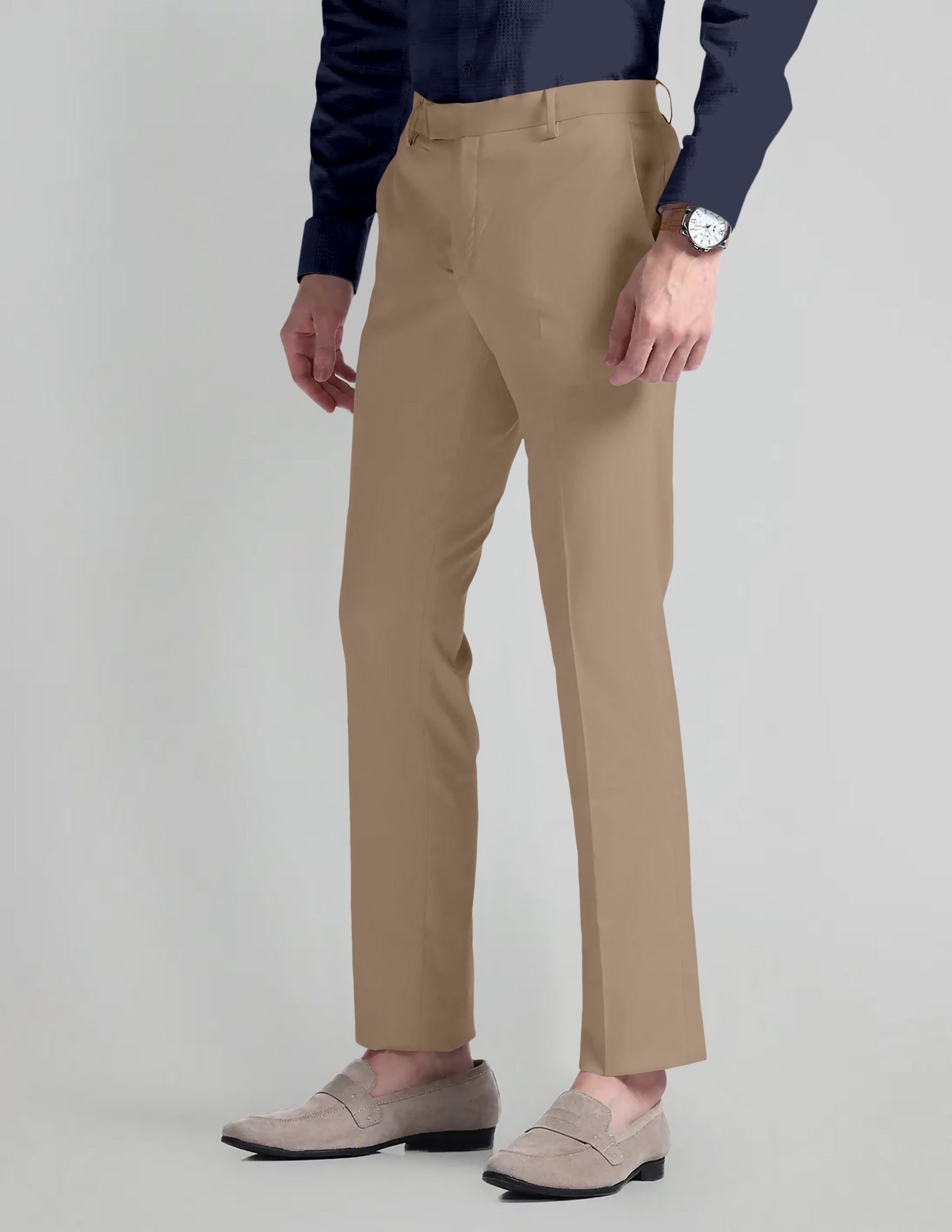 Hillary Cream Solid Wool Blend Pant