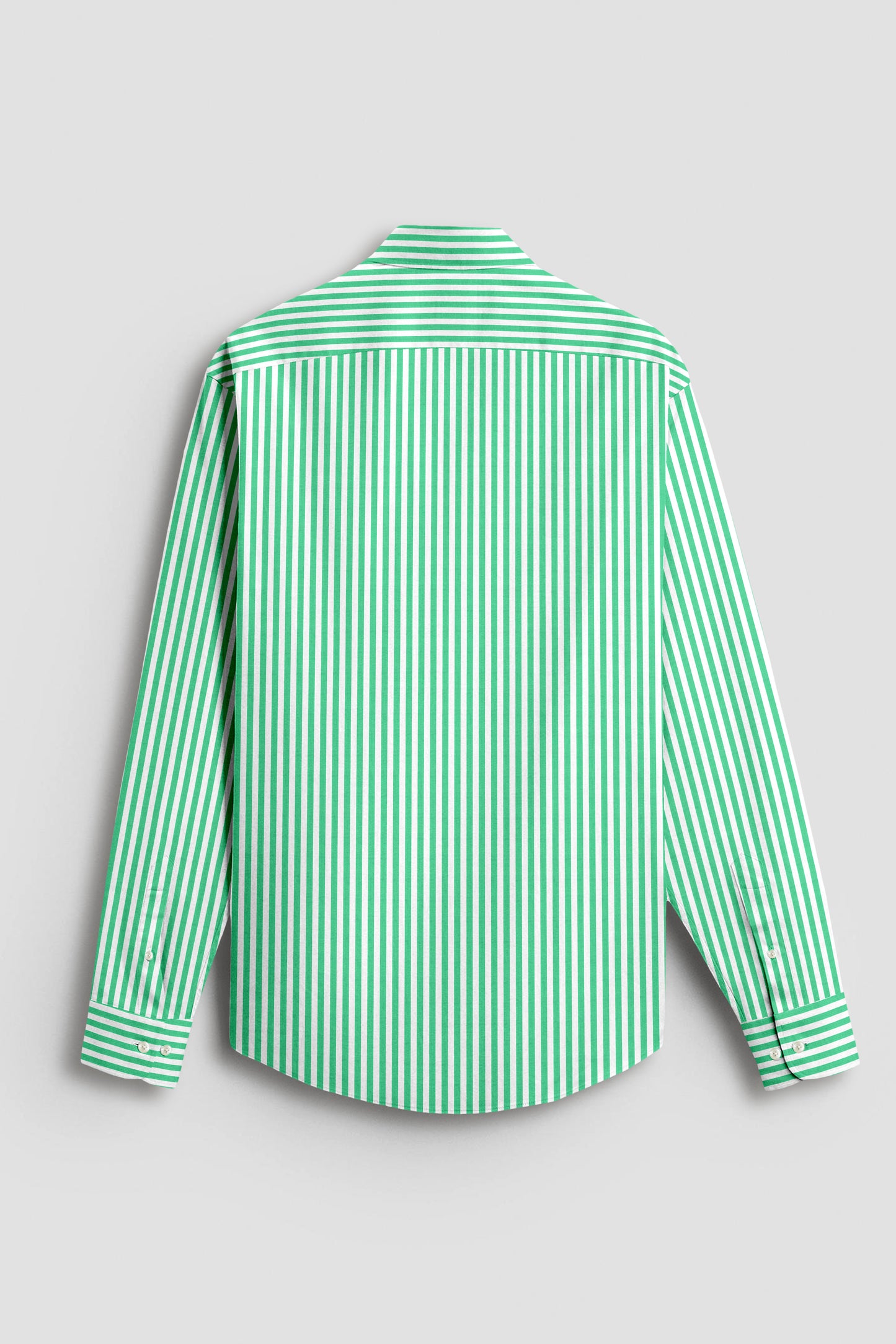 White and Zephyr Green Candy Stripes Cotton Shirt
