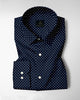 Sodalite Blue and Snow White Polka Dots Printed Cotton Shirt