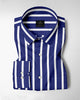 Regal Blue with White Wide Chalk Stripes Cotton Shirt