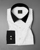 Milk White and Jet Black Polka Dots Printed Designer Cotton Shirt