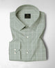 Celadon Green and Frost White Dash Checks Cotton Shirt