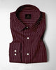 Cordovan Red and Salt White Pinstripes Cotton Shirt