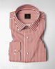 White and Crimson Red Candy Stripes Cotton Shirt