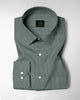 Frost Green and Coal Black Herringbone Stripes Oxford Cotton Shirt