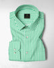 White and Zephyr Green Candy Stripes Cotton Shirt