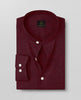 Oxblood Red Two Toned Mandarin Collar Premium Oxford Cotton Shirt