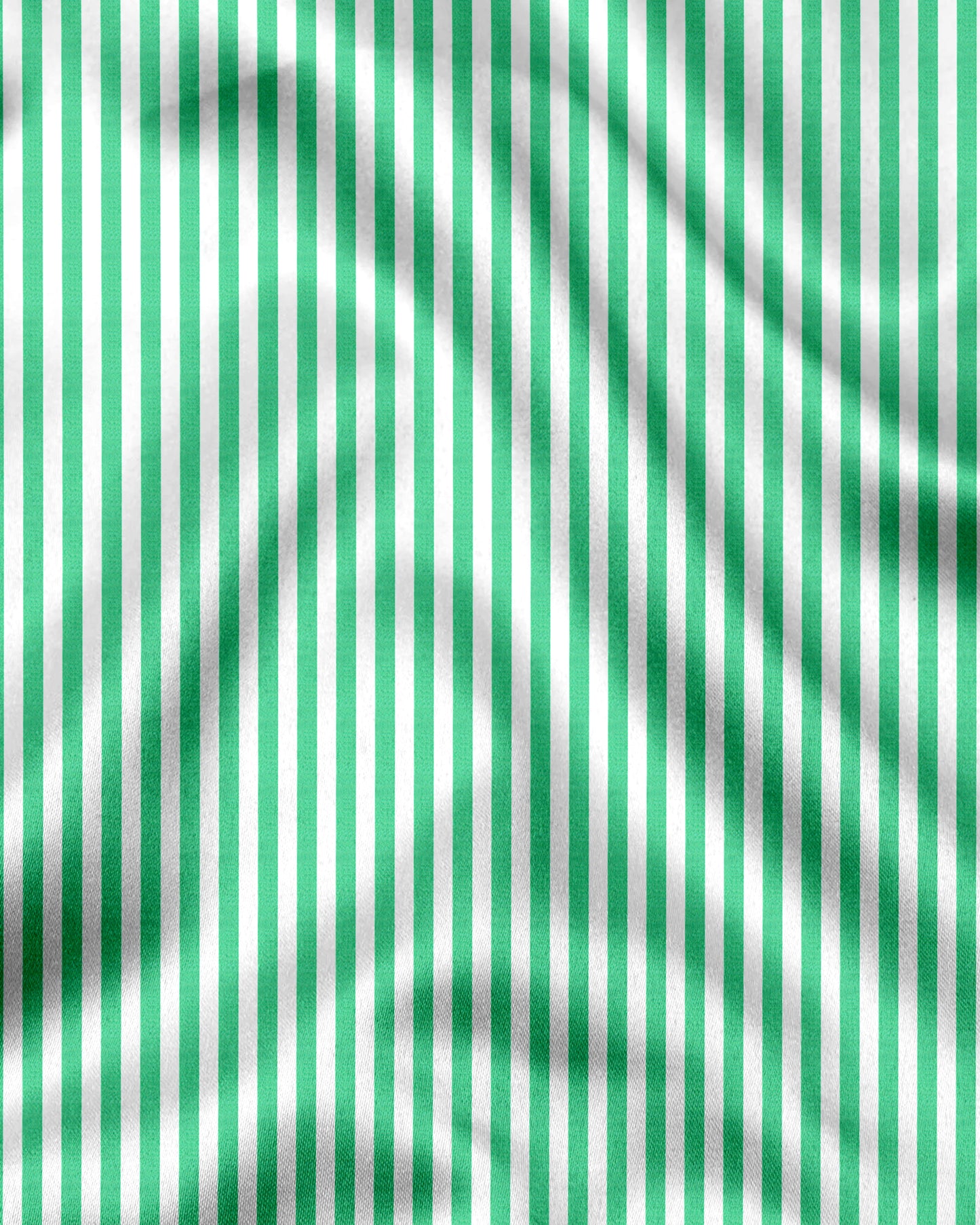 White and Zephyr Green Candy Stripes Cotton Shirt