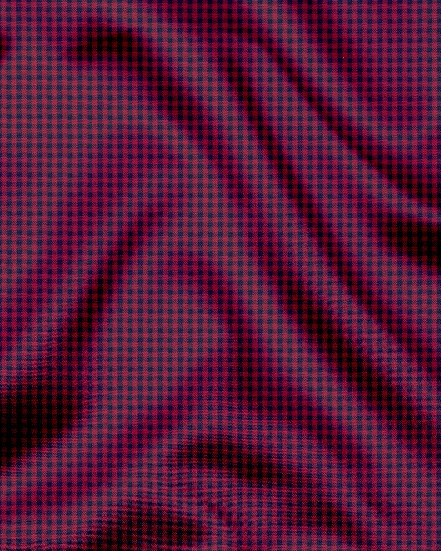 Pomegranate Red and Medieval Blue Gingham Checks Cotton Shirt