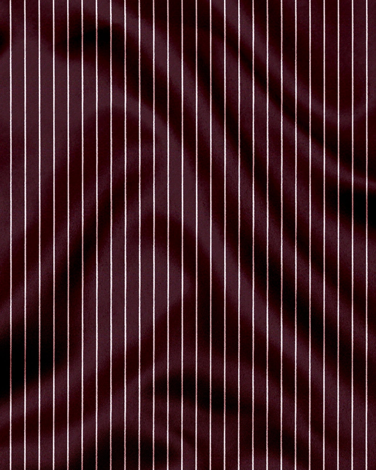 Cordovan Red and Salt White Pinstripes Cotton Shirt