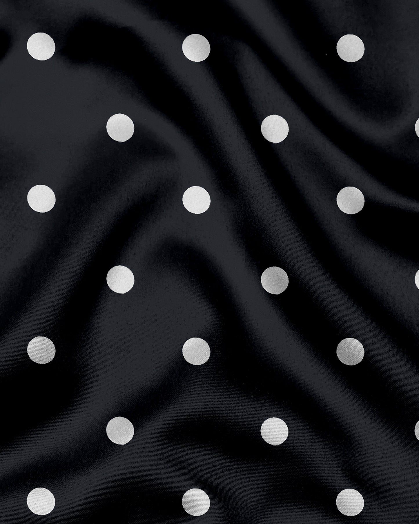 Cumin Black and Silk White Polka Dots Printed Designer Cotton Shirt