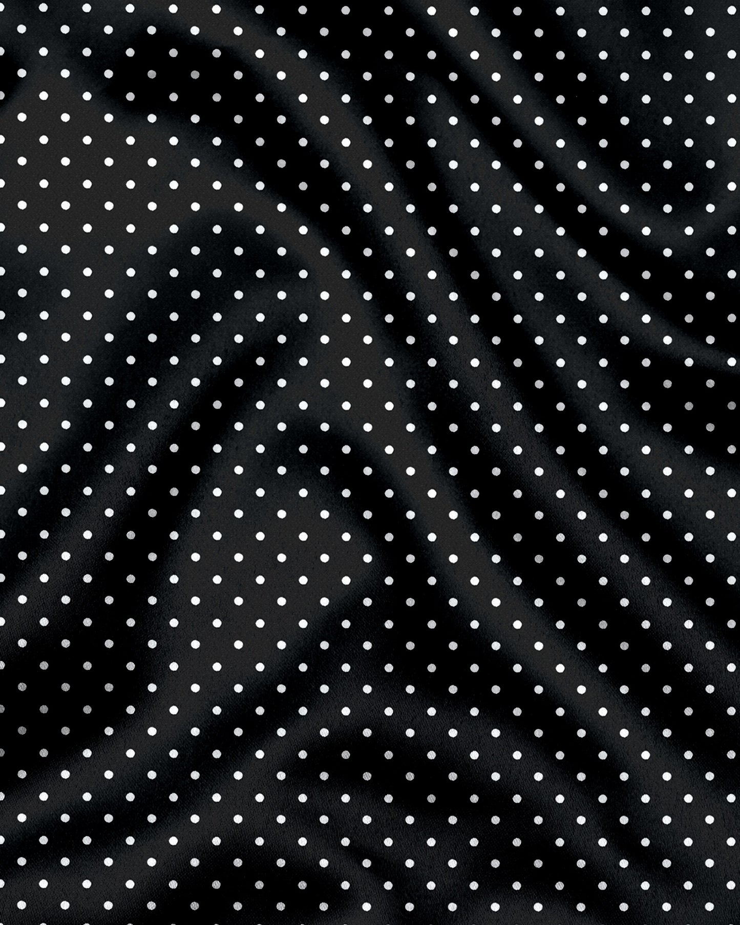 Carbon Black and White Polka Dots Printed Designer Cotton Shirt