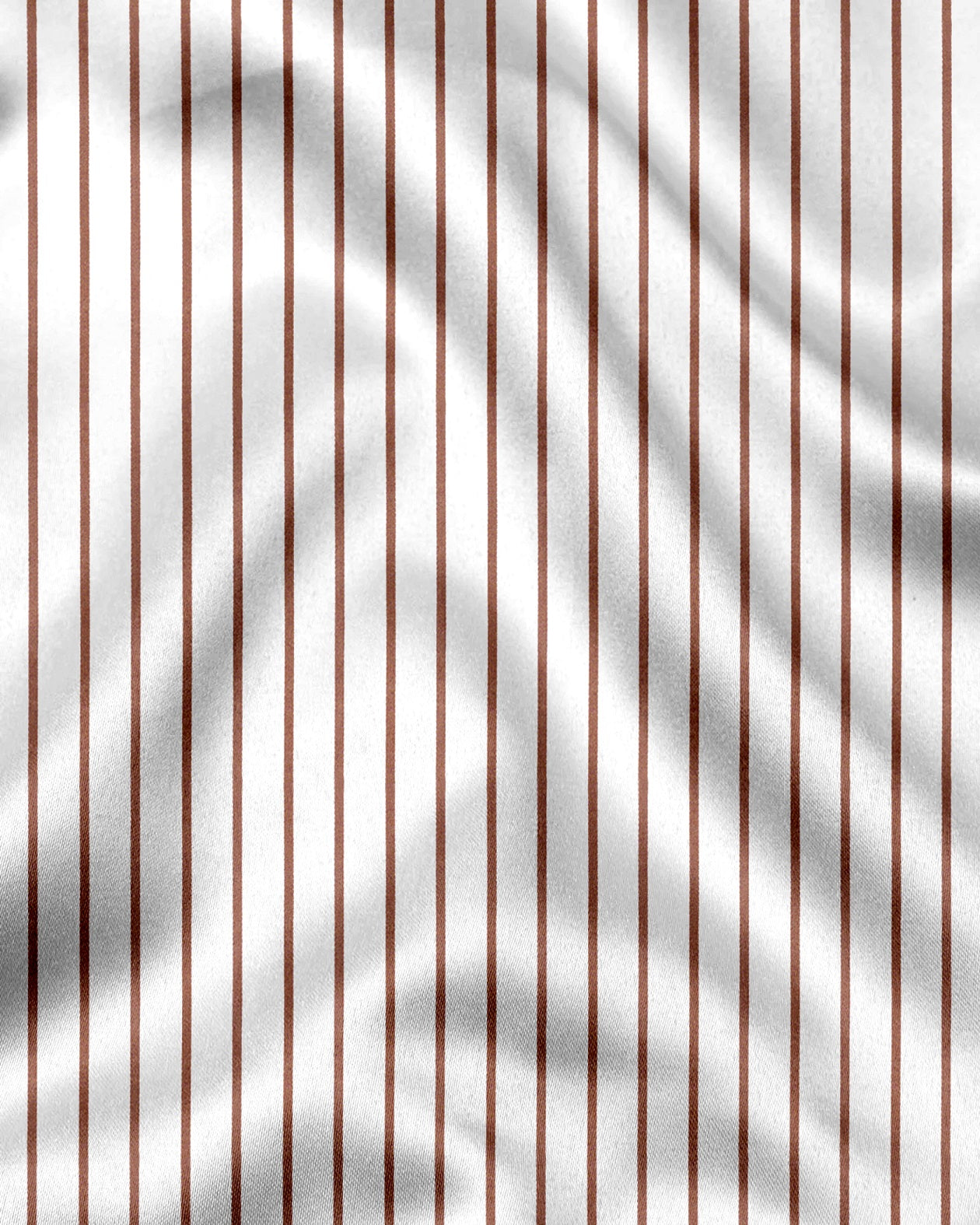 White and Copper Brown Stripes Cotton Shirt