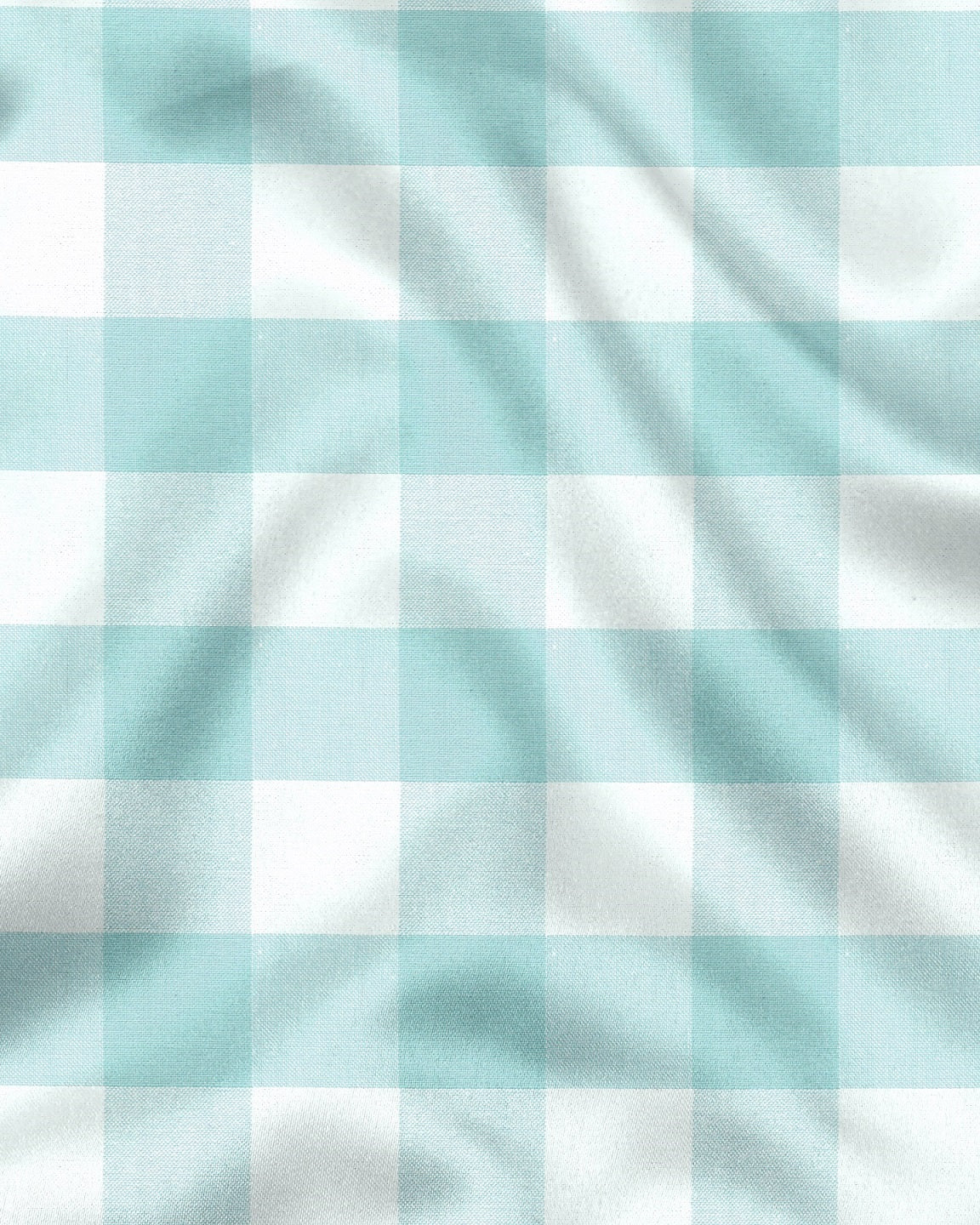 White and Turquoise Blue Buffalo Chekcs Oxford Cotton Shirt