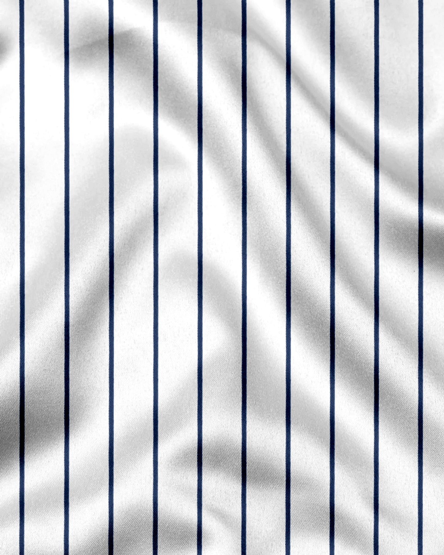 Milk White and Lapis Blue Stripes Cotton Shirt