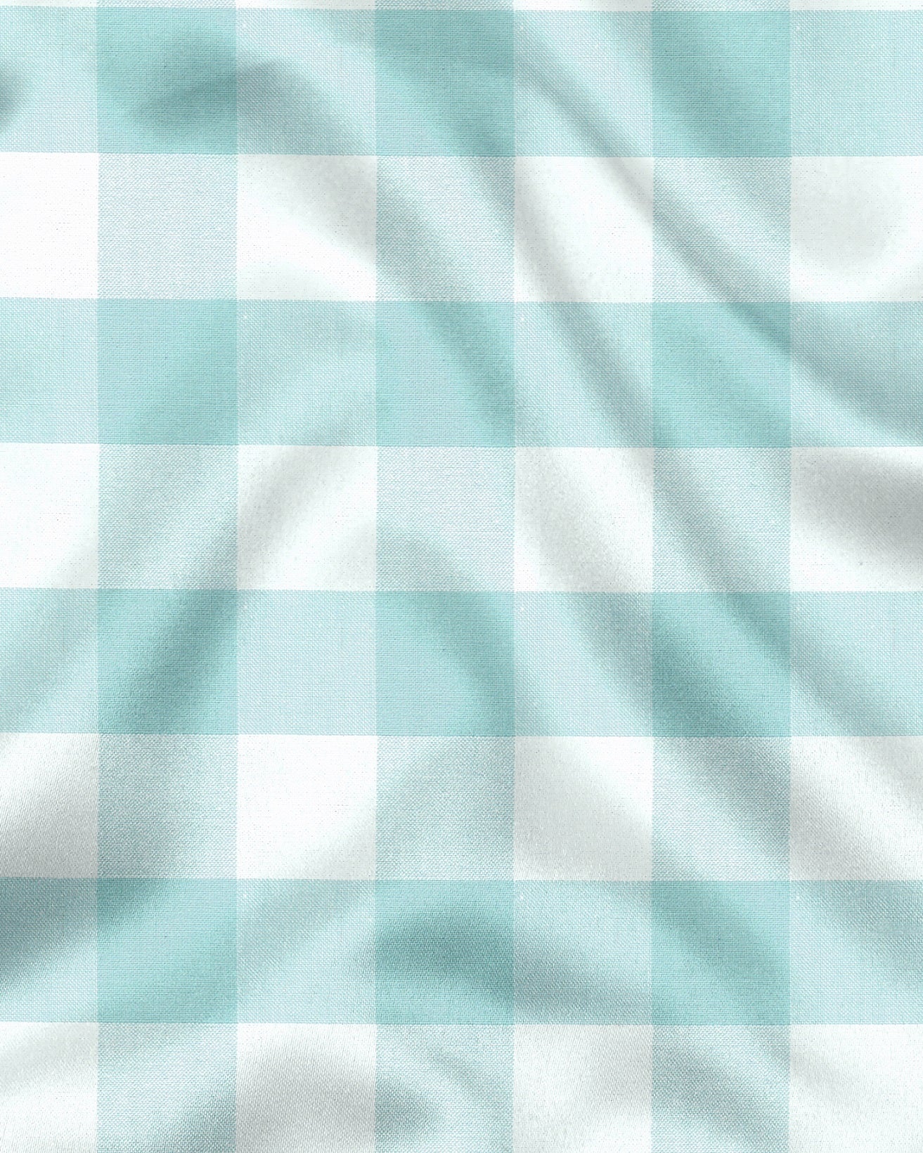 White and Turquoise Blue Buffalo Chekcs Oxford Designer Cotton Shirt