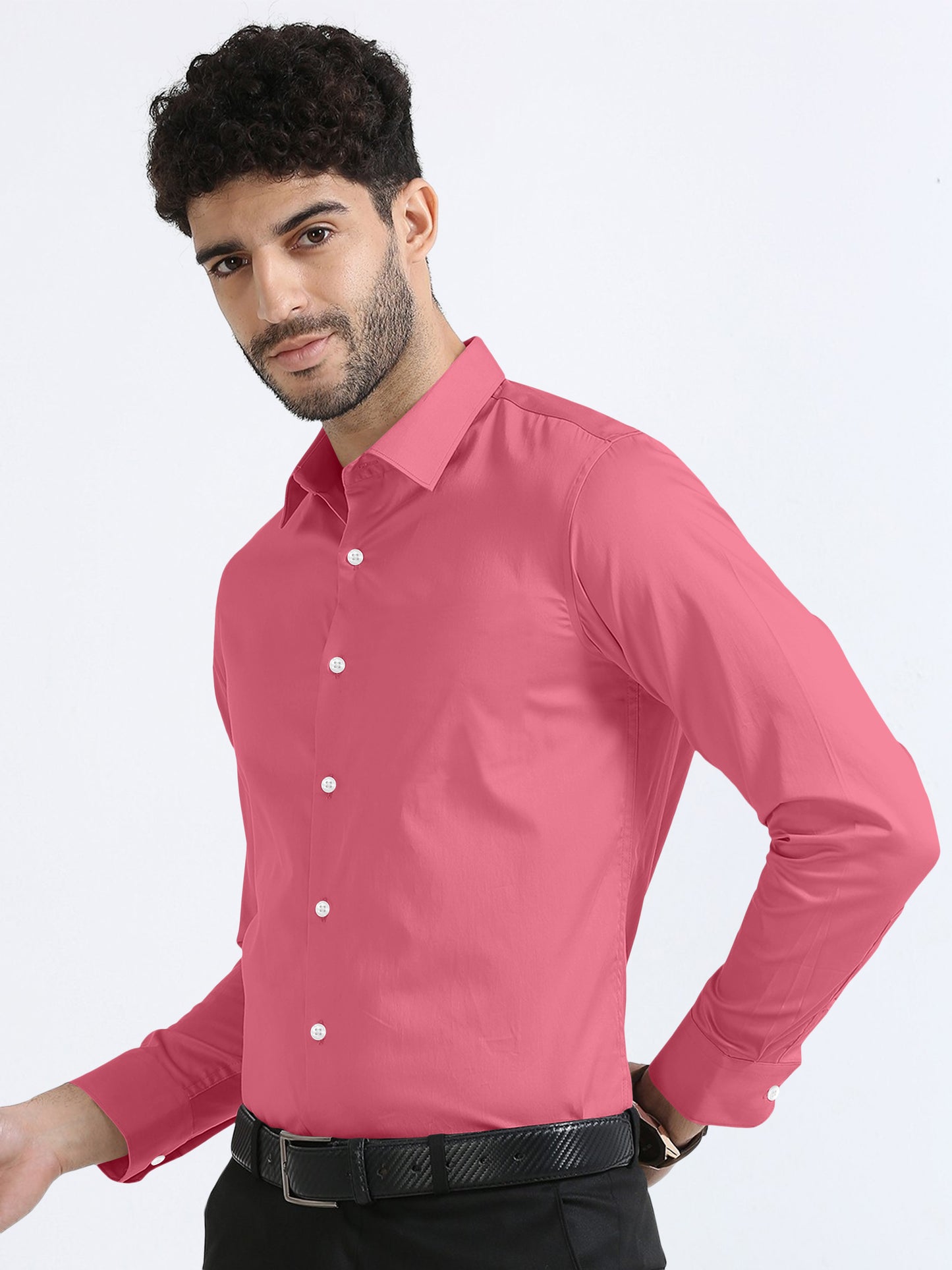 Salmon Pink Giza Cotton Shirt