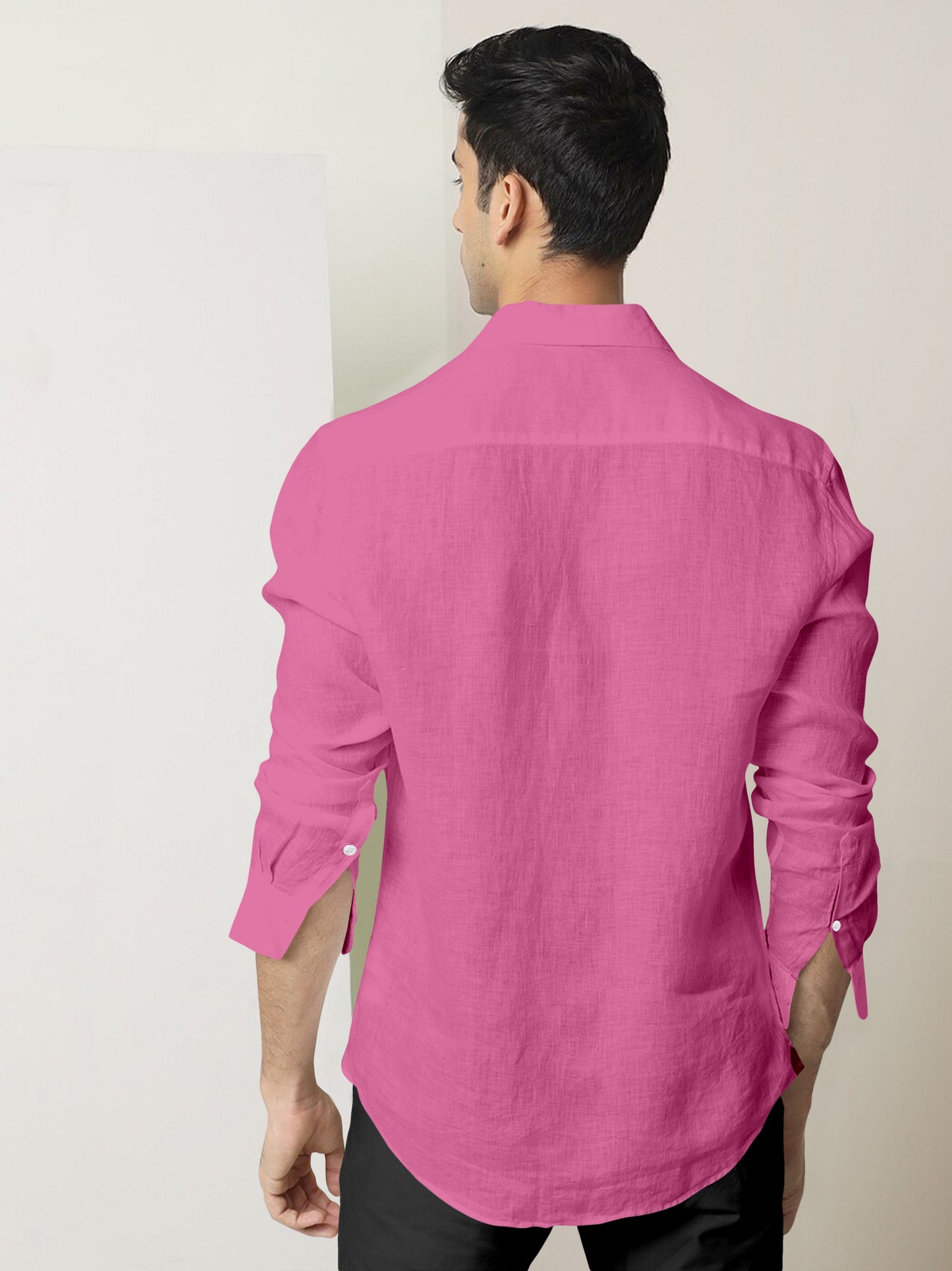 Ruby Pink Men's Luxurious Linen Shirt