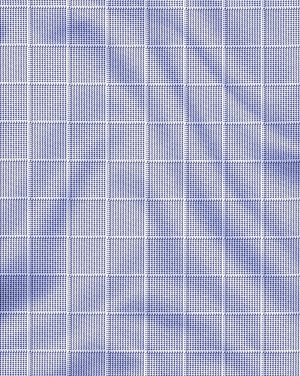 Ethereal Blue and Frost White Checks Cotton Shirt