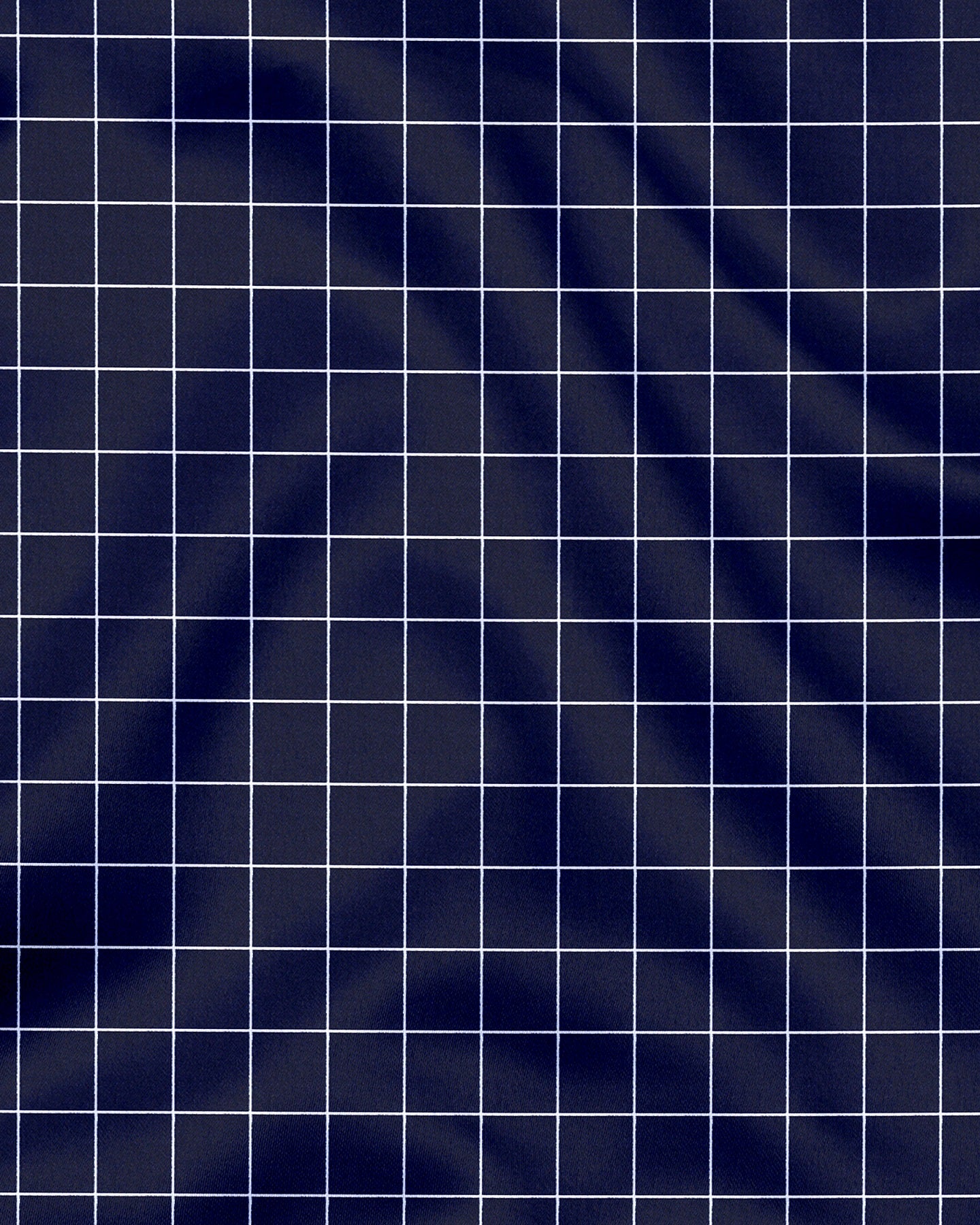 Sodalite Blue and Salt White Graph Checks Cotton Shirt