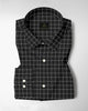 Raven Black and Salt White Graph Checks Cotton Shirt