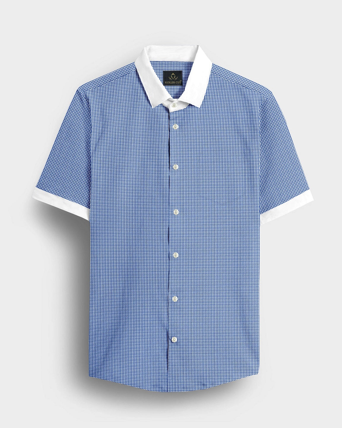 Baleine Blue and White Ninja Shuriken Printed Designer Cotton Shirt