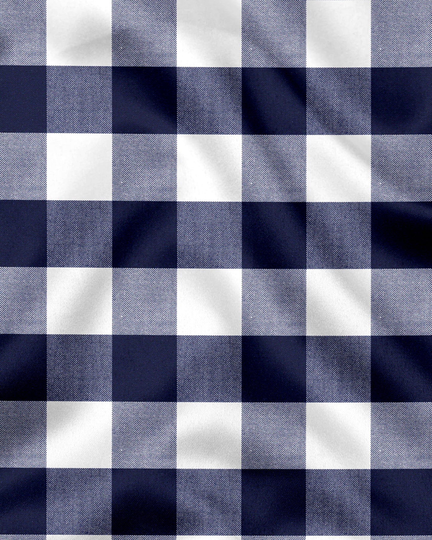 White and Ink Blue Buffalo Checks Designer Cotton Shirt