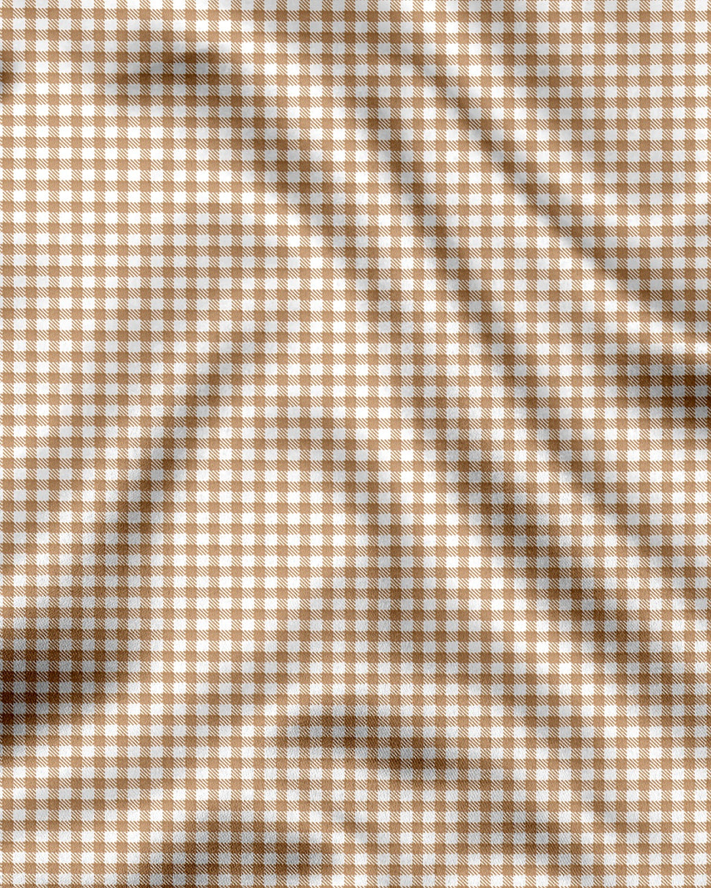 White and Frappe Brown Gingham Checks Designer Cotton Shirt