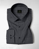 Shale Gray and Raven Black Pinstripes Oxford Cotton Shirt