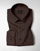 Pecan Brown and Raven Black Pinstripes Oxford Cotton Shirt