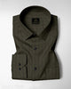 Cypress Green and Olive Green Pinstripes Oxford Cotton Shirt
