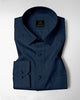 Macaw Blue and Raven Black Pinstripes Oxford Cotton Shirt