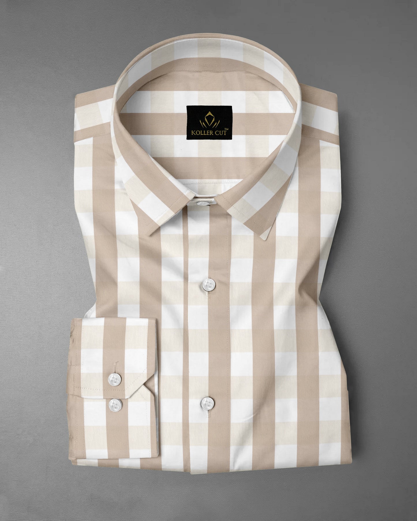 White with Beige and Fawn Checks
Formal Cotton Shirt