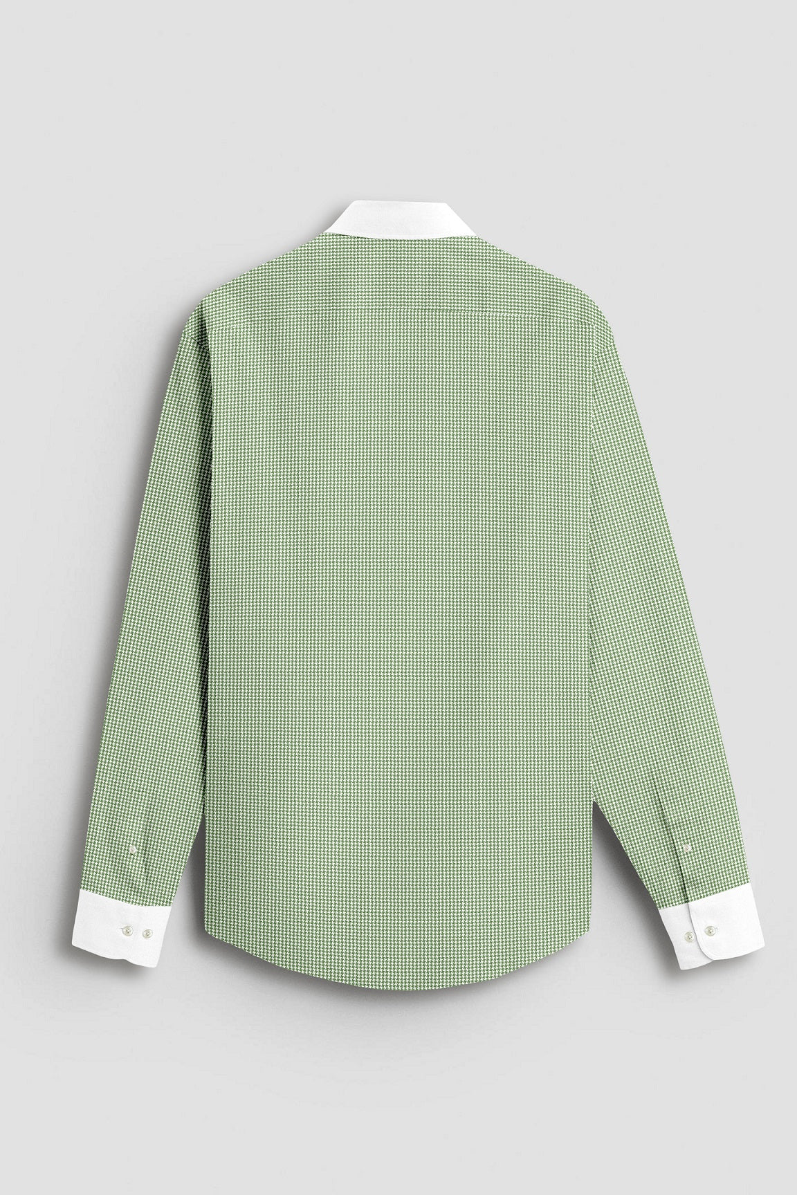 Fluorite Green and White Ninja Shuriken Printed Designer Cotton Shirt
