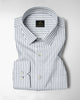 White and Silver Gray Candy Stripes Cotton Shirt