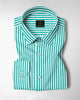 White and Seafoam Green Candy Stripes Cotton Shirt