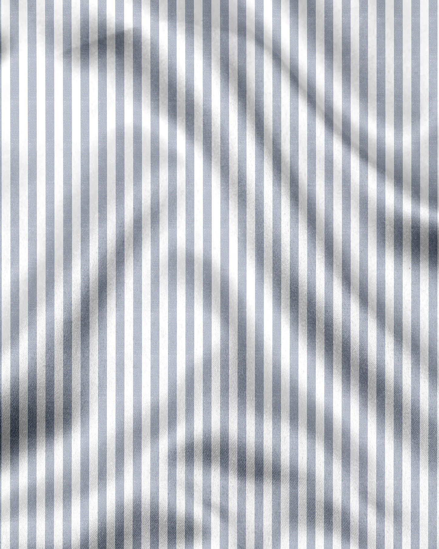 White and Silver Gray Candy Stripes Cotton Shirt