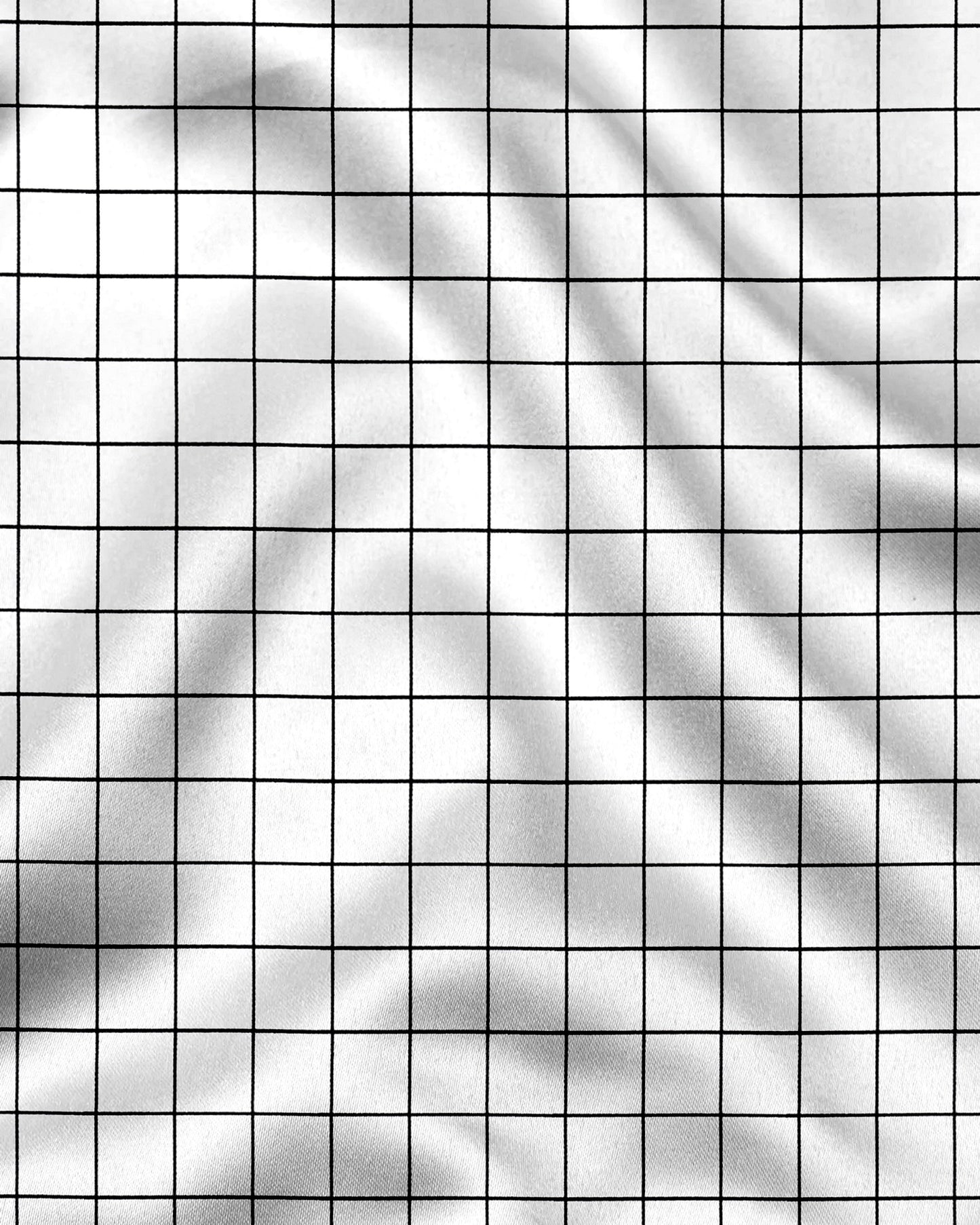 Milk White and Black Checks Designer Cotton Shirt