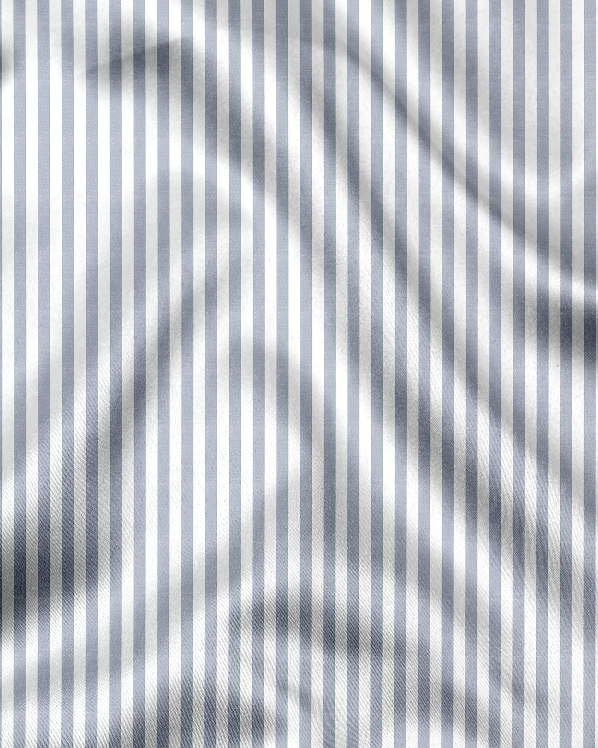 White and Silver Gray Candy Stripes Designer Cotton Shirt