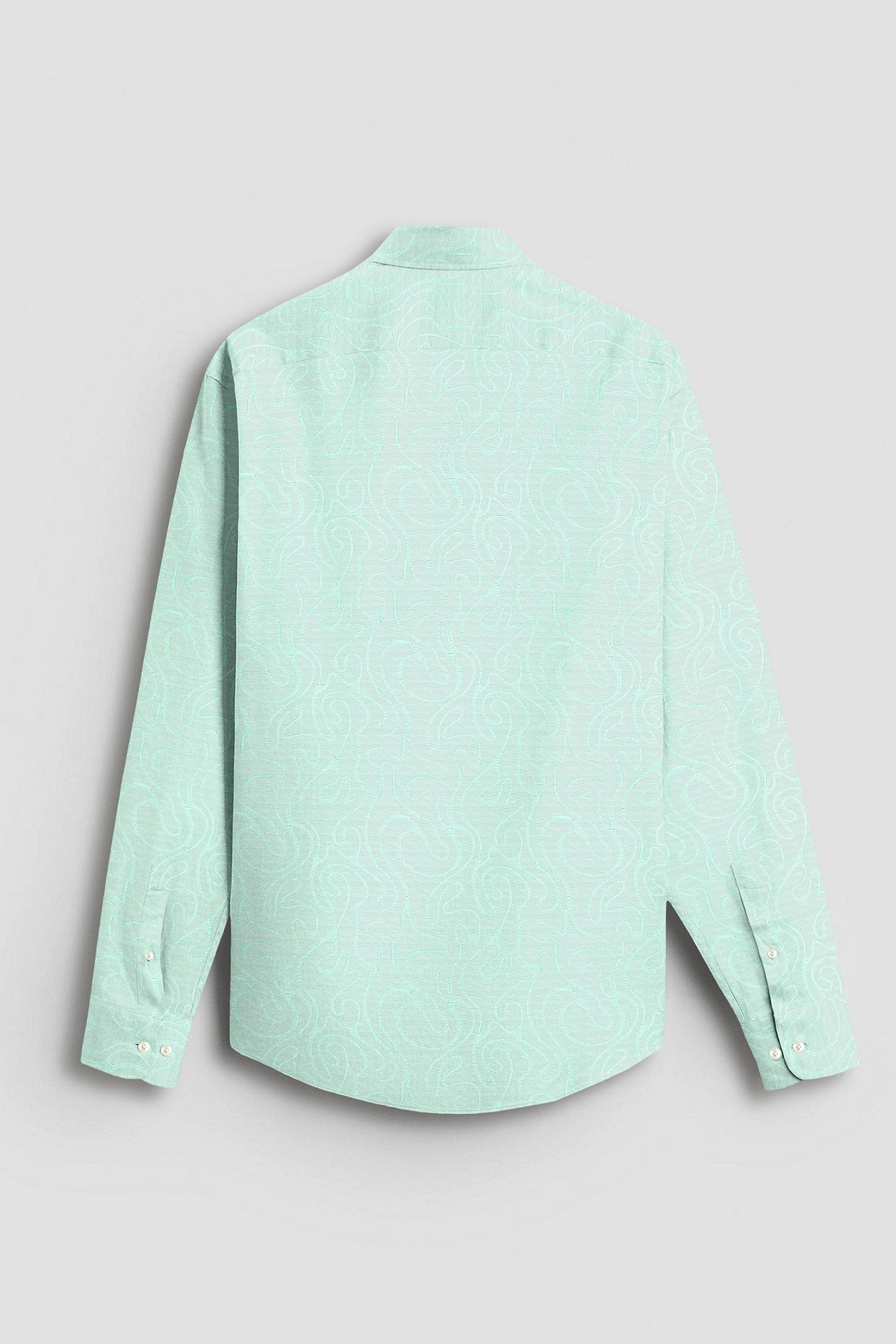 Biscay Green Labyrinth Jacquard Cotton Shirt