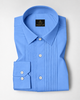 Hawkes Blue Giza Cotton Tuxedo Shirt