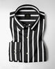 Jade Black and White Wide Chalk Stripes Cotton Shirt