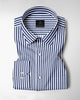 White and Victoria Blue Candy Stripes Cotton Shirt