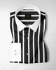 Jade Black and White Wide Chalk Stripes Designer Cotton Shirt