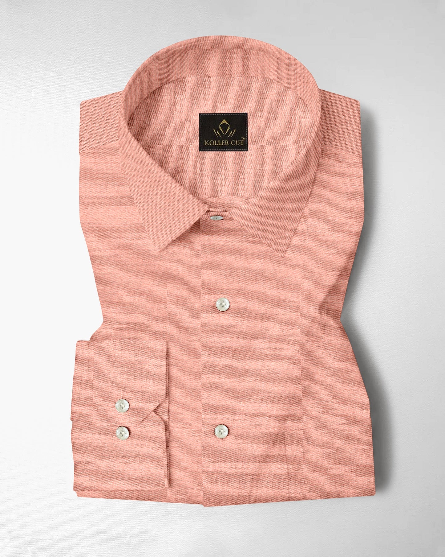 Tropical Peach Luxurious Linen Shirt