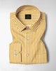 White and Mustard Yellow Candy Stripes Cotton Shirt